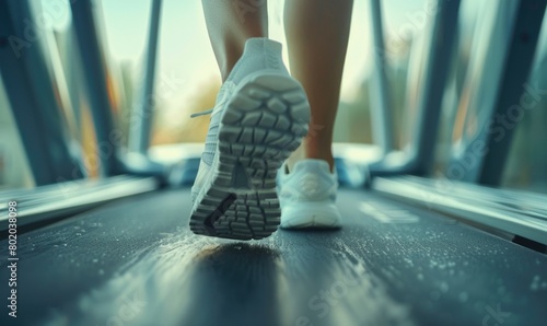 Person walking on treadmill close-up © Boomanoid