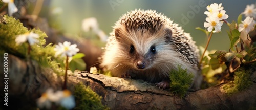 Hedgehog on the forest edge.
