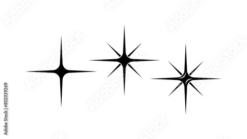 Sparkles emblem  black isolated silhouette