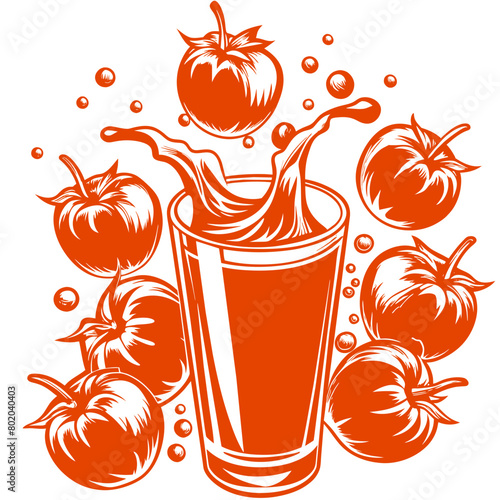 Set of tomato juice splash