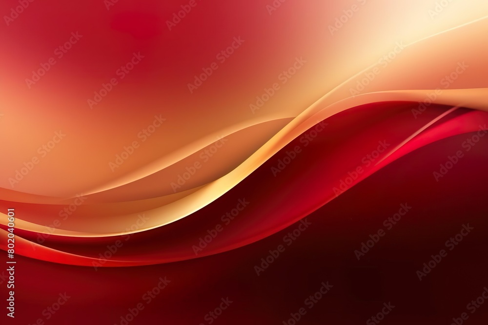 Abstract red and gold wave background. Generative AI