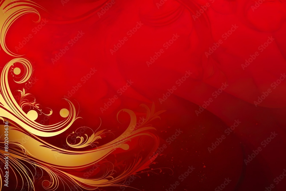 Red background with gold ornament. Generative AI Red background with gold ornament. Generative AI