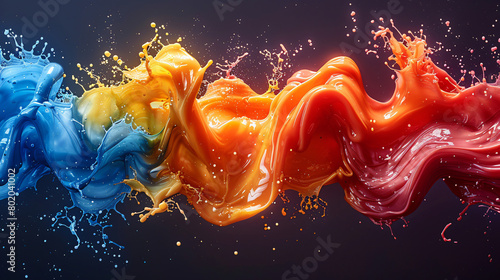 Artistic Printer Color splashes element. Laser paint