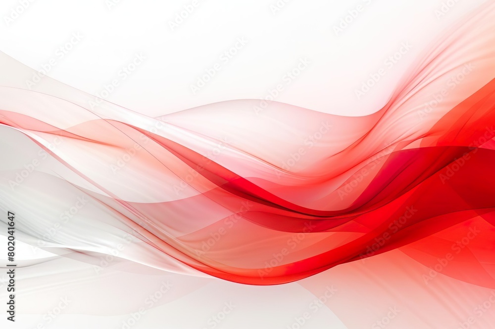 Naklejka premium Abstract red and white wave background. Generative AI
