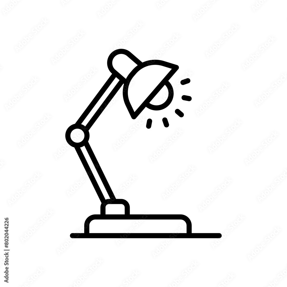 table lamp line icon, isolated background table lamp line icon, isolated background