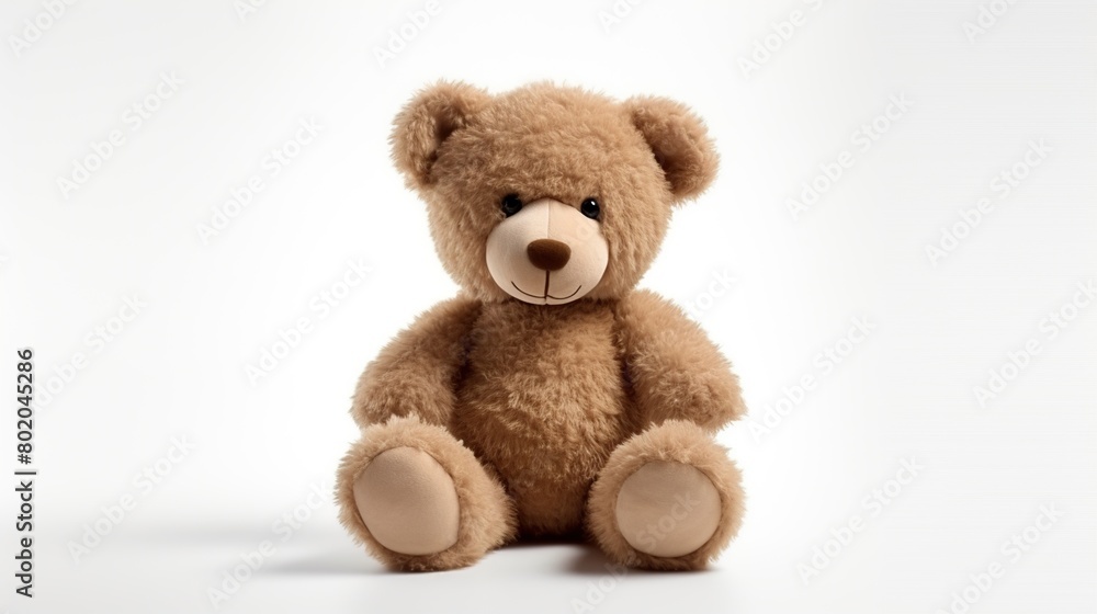 Beautiful teddy bear is sitting isolated on white background. Beautiful teddy bear is sitting isolated on white background.