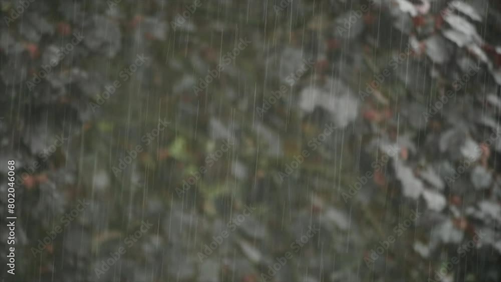 Closeup of rain on tree with wildlife, bedrock, and rock pattern in background Closeup of rain on tree with wildlife, bedrock, and rock pattern in background