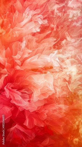 Layers of soft textures fade from vibrant coral to gentle white, evoking a sense of depth and warmth. Background. Wallpaper. © keystoker