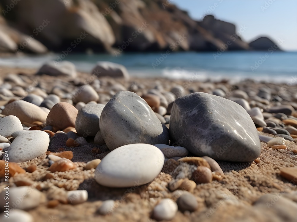 stones and pebbles on a sunny beach
