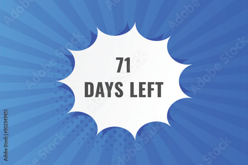 71 days to go countdown template. 71 day Countdown left days banner design. 71  Days left countdown timer
