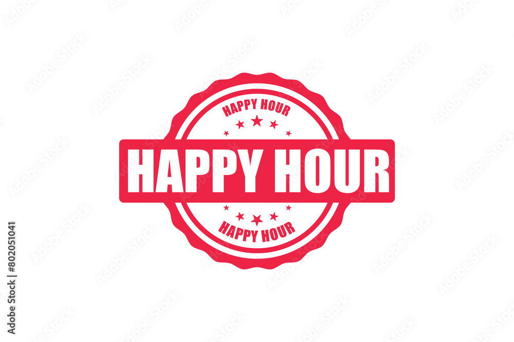 Happy Hour Shopping Vector Label, stamp