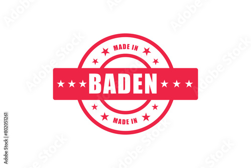 Made In Baden Rubber Stamp, stamp with the text photo