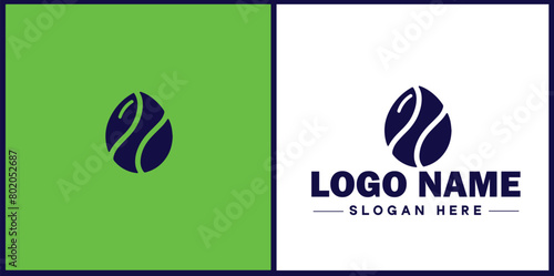 coffee bean icon logo Hot coffee shop Cafe food court store modern flat business vector logo