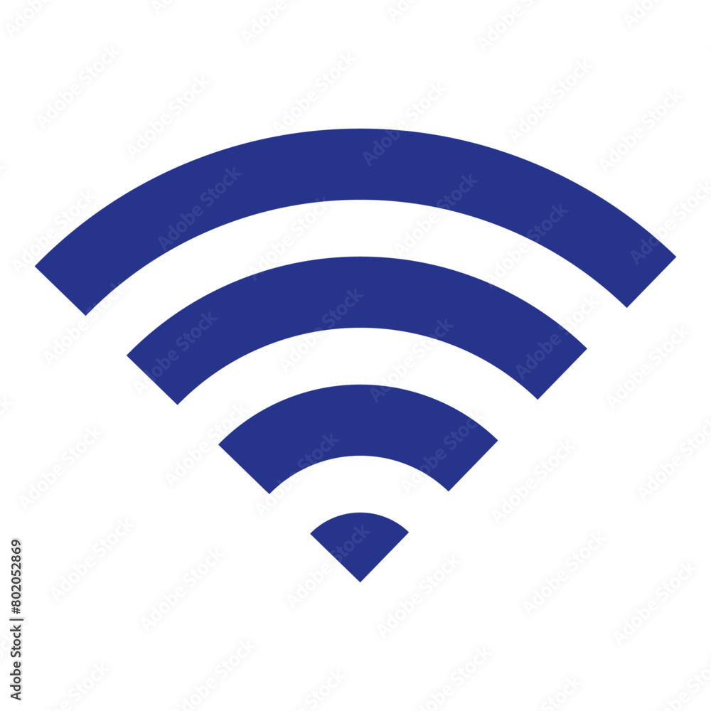Icon depicting a blue Wi-Fi internet icon on a white background. Icon depicting a blue Wi-Fi internet icon on a white background.