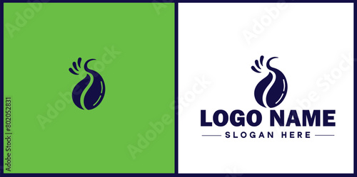 coffee bean icon logo Hot coffee shop Cafe food court store modern flat business vector logo