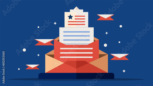 A stack of letters being delivered to the Continental Congress containing crucial information and updates from the front lines highlighting the vital. Vector illustration