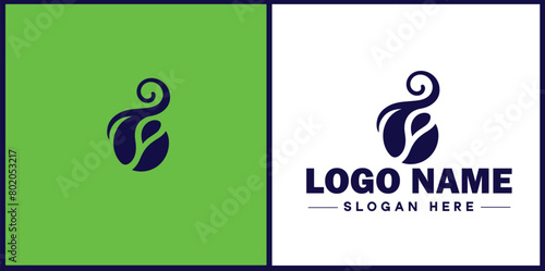 coffee bean icon logo Hot coffee shop Cafe food court store modern flat business vector logo