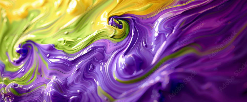 Swirls of electric lime and vivid lavender swirling and melding together, forming an abstract tapestry of vibrant colors that captivates the imagination.