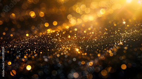 Gold glitter particles background Sparkling light bohky blur, Sparkling background with sequins Glitter golden luxury magic background defocused free space