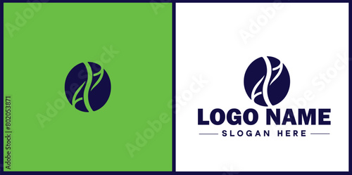 coffee bean icon logo Hot coffee shop Cafe food court store modern flat business vector logo