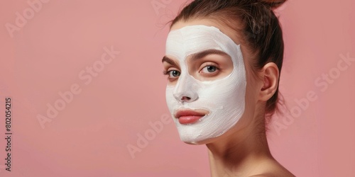 Beautiful Woman with Facial Mask, Beauty Salon Experience, AI Created