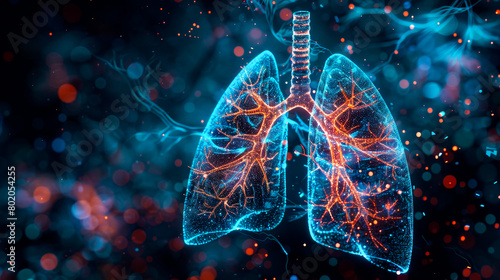 Futuristic and Digital Concept of Human Lungs 