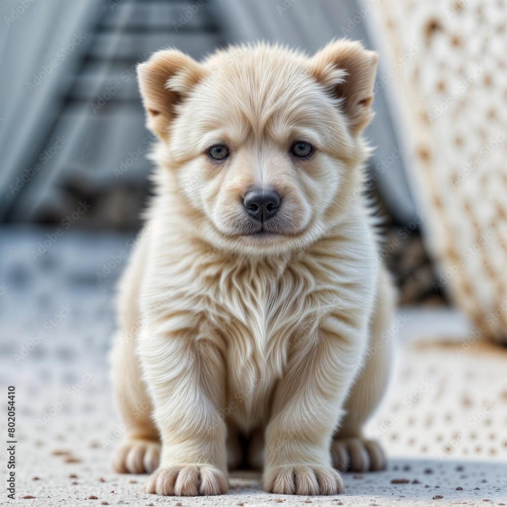 Fototapeta premium puppy on the floor