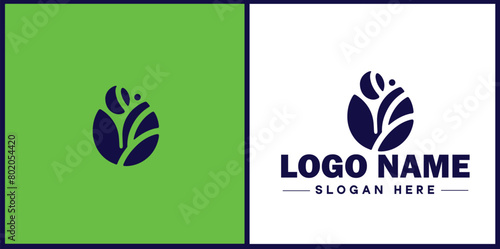 coffee bean icon logo Hot coffee shop Cafe food court store modern flat business vector logo