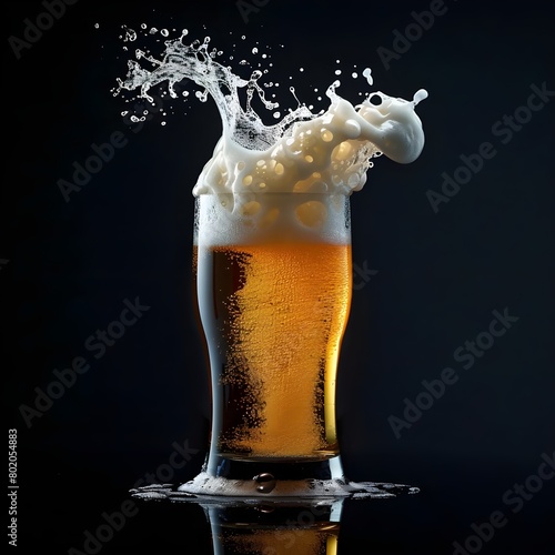 Realistic beer foam splash on a black background © Feroz