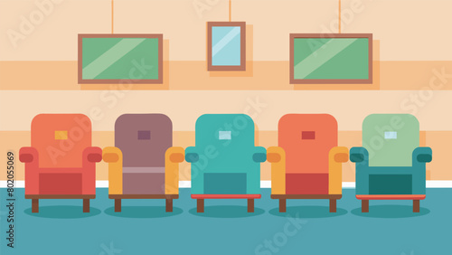 Comfortable armchairs are arranged in s providing ample seating for patients and their loved ones..
