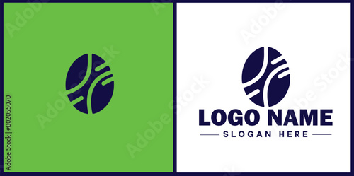 coffee bean icon logo Hot coffee shop Cafe food court store modern flat business vector logo
