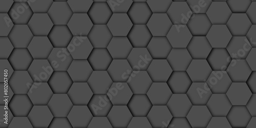 Black Hexagonal Background. Luxury black Pattern. Vector Illustration. hexagon abstract background. Surface polygon pattern with glowing hexagon paper texture and futuristic business.