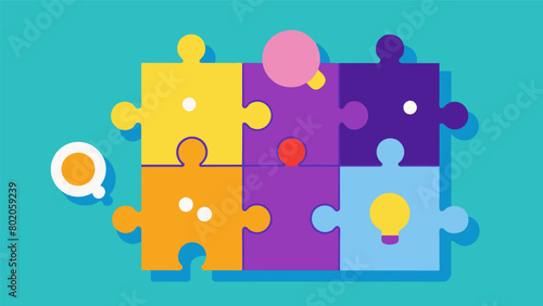 An image of a jigsaw puzzle with missing pieces symbolizing the struggles and gaps in language processing for those who are neurodivergent.. Vector illustration