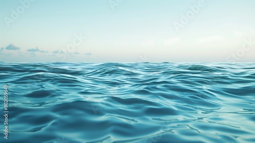 Background image of sea water with slight waves and sky with space for text