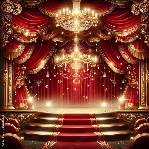 stage with curtains and spotlight