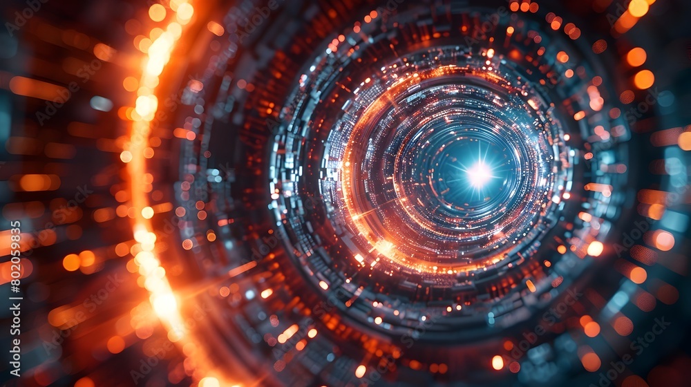 Futuristic Blackhole of Abstract Digital Technology Swirling Dimensional Portal Futuristic Blackhole of Abstract Digital Technology Swirling Dimensional Portal