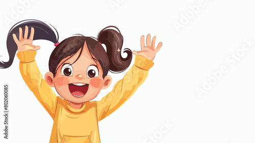 Happy little girl on white background Vectot style vector
