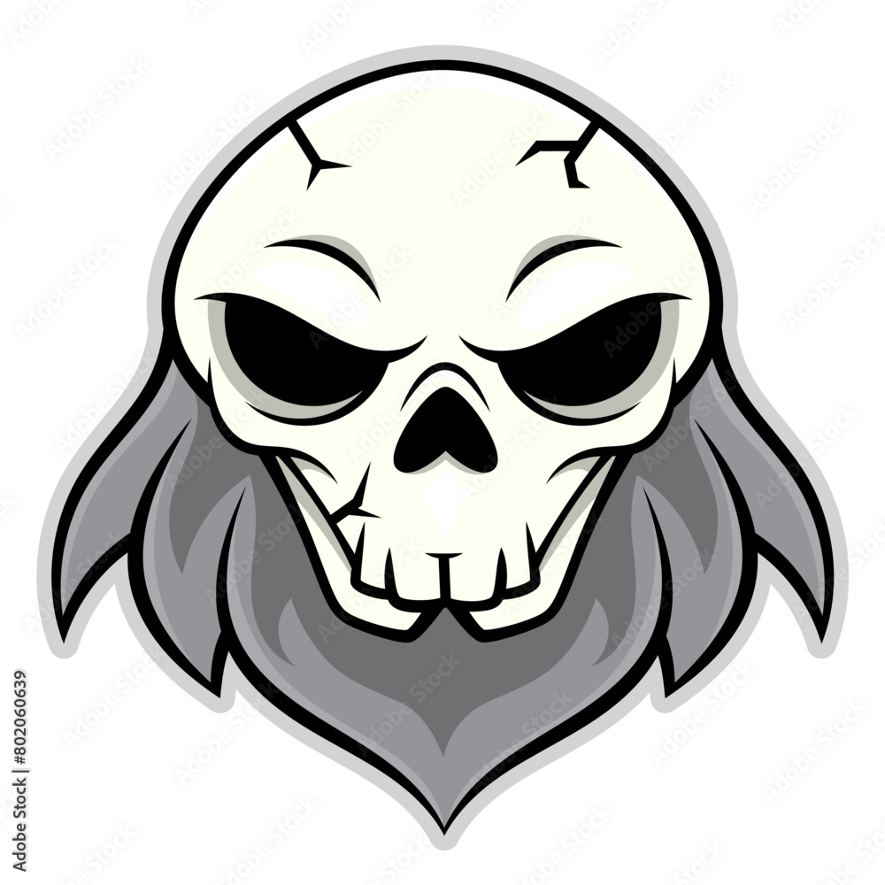Fototapeta premium Bearded Skull cartoon characters. Best for sticker, mascot, and logo with pirates themes and e-sports team