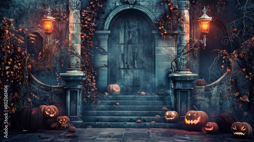 Decorative Halloween Themed Slide Background for Presentations 