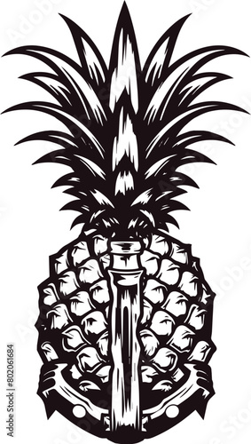 Black and white pineapple.