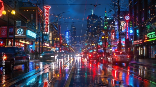 Vancouver Canada dynamic Granville Street nightlife urban entertainment