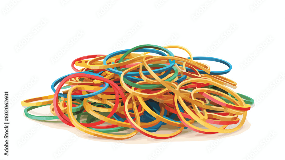Heap of rubber bands isolated on white background Vector