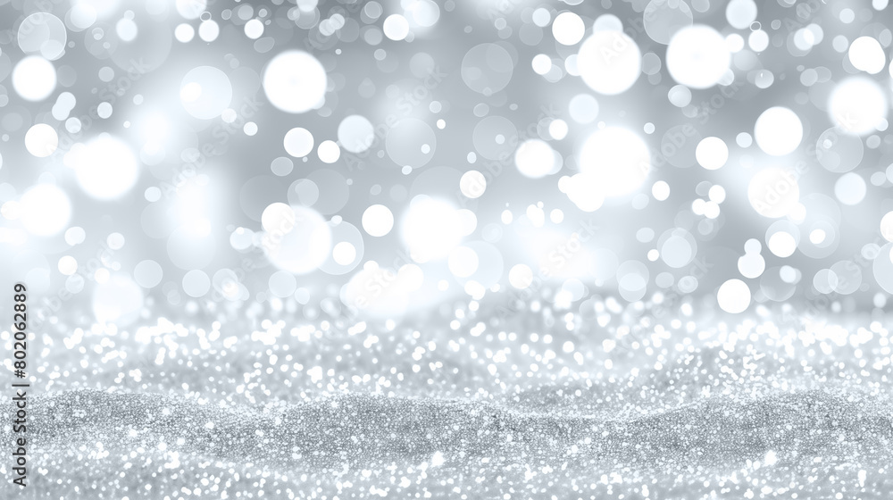 Fototapeta premium A white background with shiny, sparkling effects and bokeh patterns. This bright and glamorous design features blurred, glittering textures, perfect for Christmas, holidays, celebrations, and luxury c