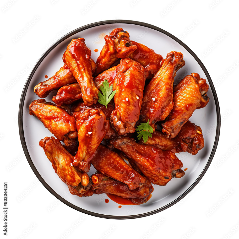 Hot chicken wings isolated on white background