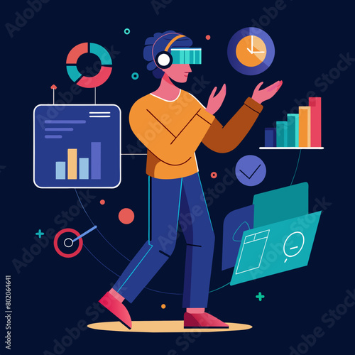 Person Virtual Reality Vector Illustration