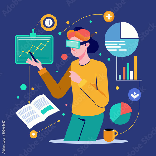 Person Virtual Reality Vector Illustration