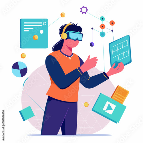 Virtual reality vector illustration