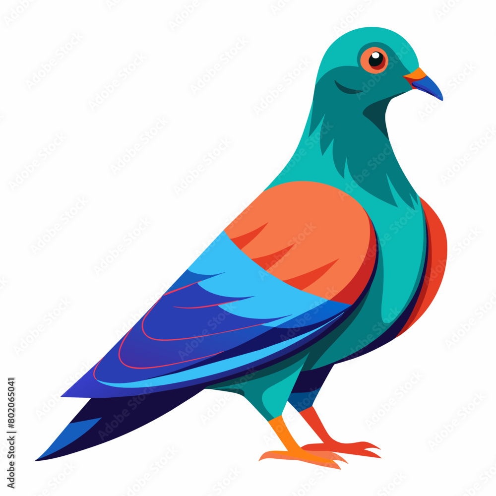 Obraz premium Pigeon Vibrant Vector Illustration