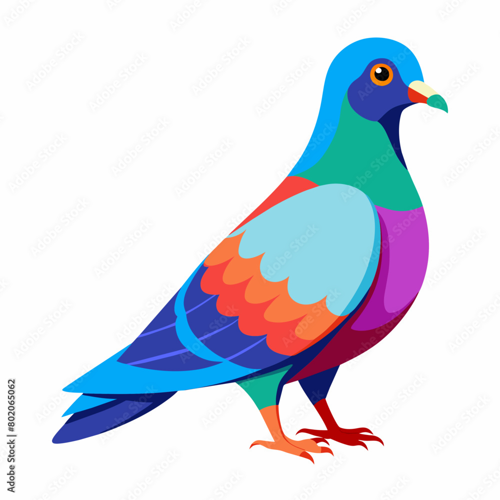 Obraz premium Pigeon Vibrant Vector Illustration