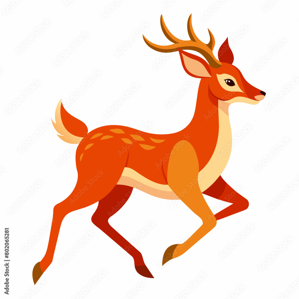 Running Deer Vector Illustration Running Deer Vector Illustration